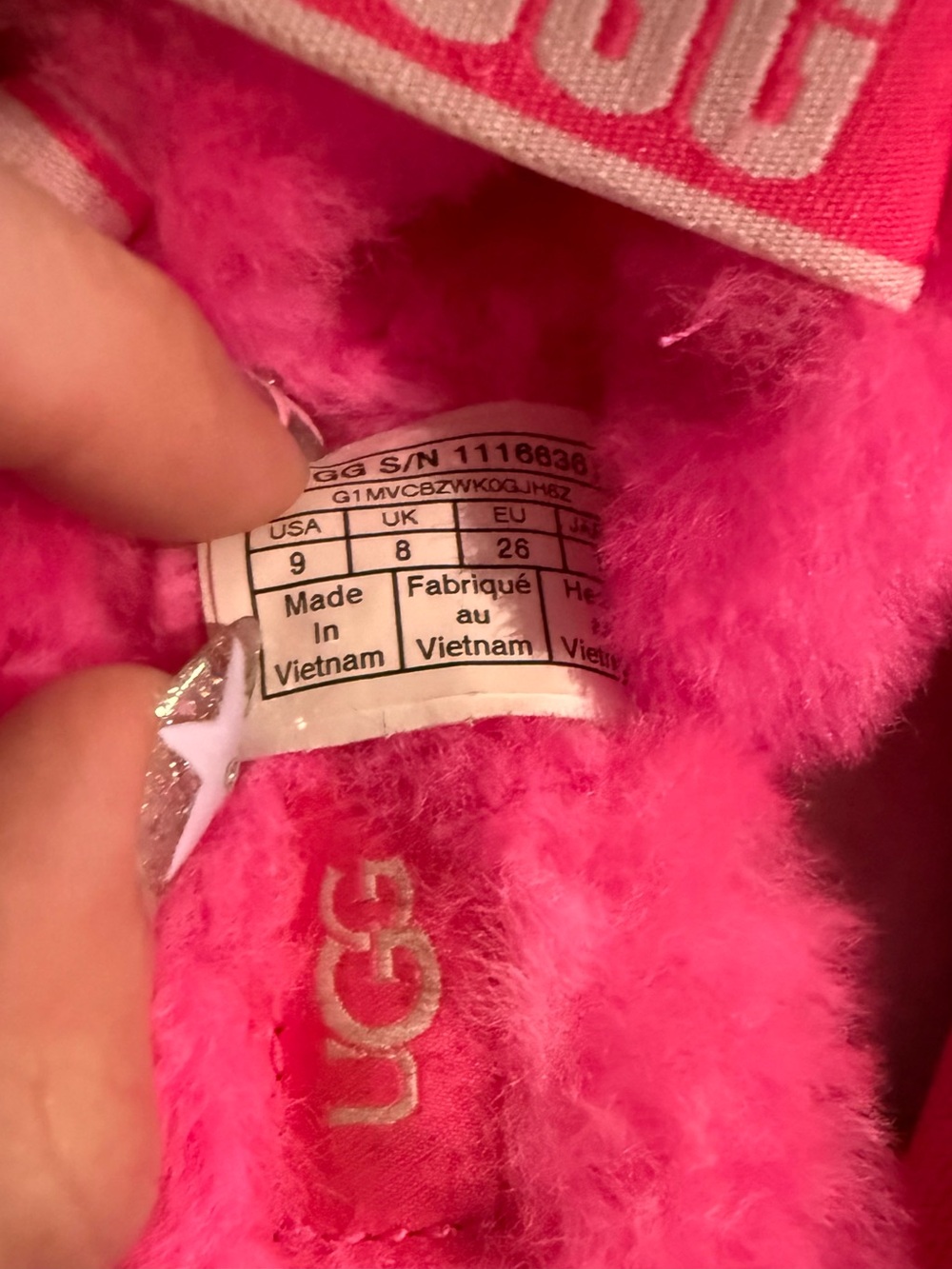 UGG Kids Fluff Slide Sandals - Bright Pink - Picture 4 of 4